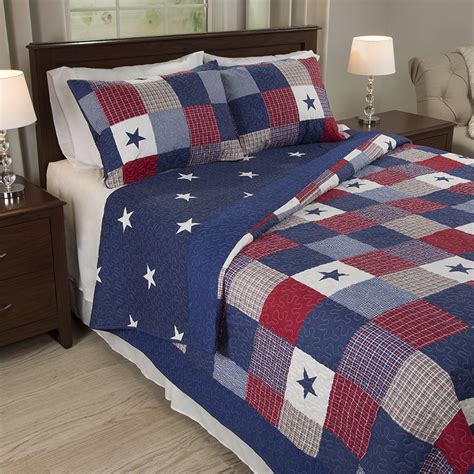 red white blue comforter